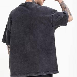 Camiseta de Moda con Logotipo Personalizado, Lavado Ácido, 100% Algodón, Unisex, Transpirable, Talla Grande, Estilo Vintage para Hombre - Product Image 4