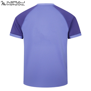 Camiseta de Rugby Ligera y Transpirable, de Secado Rápido, con Textura de Píxeles en Degradado Azul, Directo de Fábrica - Product Image 2