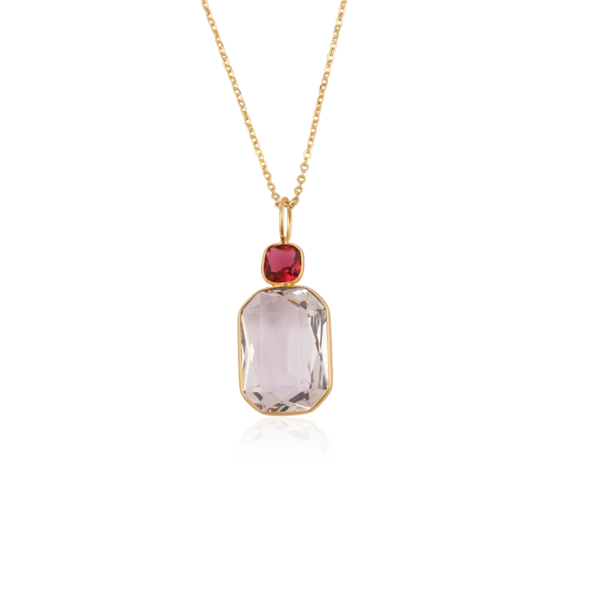 1. Quartz rouge avec quartz cristal