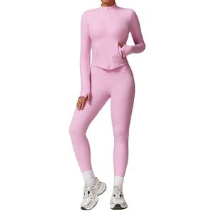 Combinaison de yoga pour femmes, ensemble de sport, survêtement de course, vêtements de sport à manches longues, vêtements de yoga, 2 pièces - Product Image 2