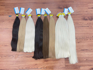 Extensiones de cabello de lujo al por mayor, puntas gruesas, extensiones de cabello virgen de alta calidad, paquetes de cabello Remy vietnamita - Product Image 1