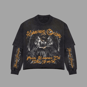 เสื้อยืดพิมพ์ลายแขนยาวคุณภาพสูงทรงโอเวอร์ไซส์สำหรับผู้ชาย ผ้าฝ้ายสองชั้น แขนยาวสองชั้น - Product Image 6