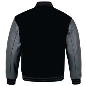 Veste universitaire OEM pour hommes avec manches en cuir, vestes universitaires en polaire, corps en laine, veste uniforme de baseball - Product Image 6