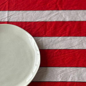 Striped Red and White Rectangular <b>Tablecloth</b>, Cotton Blend Table Cover, Dining Room Decor <b>Tablecloth</b> Table Cover Linen Set - Product Image 3