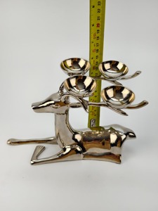 Porte-bougie renne en argent poli miroir de qualité supérieure, idéal pour la décoration festive et les fêtes, centre de table. - Product Image 6