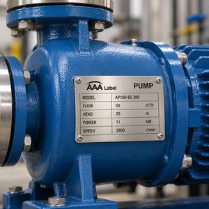 Plaque signalétique métallique imprimée personnalisée pour équipement industriel avec logo, numéro de modèle et numéro de série – Fournisseur OEM - Product Image 6