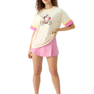 เสื้อยืดฮิปฮอปไซส์ใหญ่พิเศษสำหรับผู้หญิง ผ้าฝ้าย 100% ระบายอากาศได้ดี น้ำหนักมาก ทรงโอเวอร์ไซส์ พิมพ์ลายดิจิตอลตามสั่ง ไหล่ตก - Product Image 5