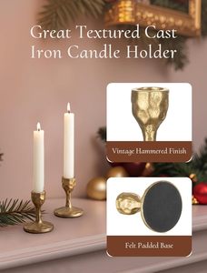Luxury Iron Handmade Lead Free Candle Holder Set | Modern Hammered Iron <b>Candlestick</b> Holder Home Decor Wedding Easter Christmas - Product Image 4