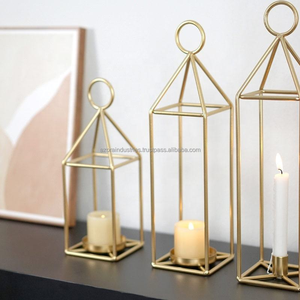 New Arrival High <b>Gold</b> Plated Iron Wire <b>Lantern</b> Candle Holder Stand for Indoor Christmas Decor Handmade Durable Eco-Friendly - Product Image 4