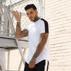 T-shirt Homme Col Rond en Coton Tissé Respirant à Manches Courtes Coupe Slim Style Hip Hop Streetwear Fitness - Product Image 1