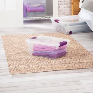 Boîte de rangement empilable ClearView de 15 Qt avec couvercle à fermeture, organisateur en plastique transparent pour chaussures et placard - Product Image 5