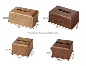 Porte-mouchoirs en bois élégant pour bureau à domicile et décoration de salle de bain Conteneur en bois de noyer - Product Image 4