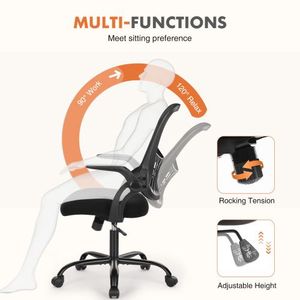 Sedia da Ufficio Ergonomica con Supporto Lombare, Design a Rete, Altezza Regolabile, Girevole, Seduta Ampia per Dirigenti - Product Image 3