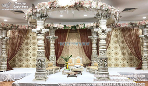 Superbe mariage indien du sud Manadapam décoration mariage sri lankais thème or Mandap Glam mariage événement or Vidhi Mandap UK - Product Image 5