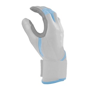 Guante de Bateo de Cuero Blanco con Ribete Azul, Tejido Transpirable, Cierre de Velcro, para Entrenamiento, Unisex, Adulto, Mano Derecha - Product Image 2