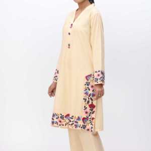 Embroidered Cambric PS3341 Shirt 1PC <b>Club</b> <b>Dress</b> with Intricate Embroidery - Product Image 2