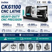 Torno de Cama Plana de Alta Precisión para Trabajo Pesado CK61100, Máquina de Torneado Horizontal de Metal, Eje Único de Gran Diámetro, GSK 2 Ejes