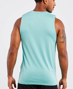 Camiseta sin Mangas Ligera y Duradera para Hombre, de Color Sólido, Cuello Redondo, Transpirable, Tejida, Deportiva, para Gimnasio y Uso Casual - Product Image 2