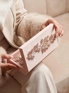 Luxury Hand Embroidered Acrylic Fabric Jewelry Box Home Decor Flower Angel Custom Logo Customizable Size by Whimsy Art Craft - Product Image 5