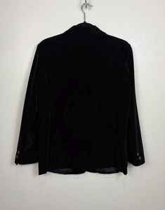 The Fashion Place Sears Veste blazer vintage en velours noir Taille - Product Image 3