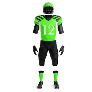 Ensemble d'uniformes de football américain personnalisés OEM bicolores, maillots et pantalons respirants en sergé pour hommes et jeunes, tenue de football américain - Product Image 1