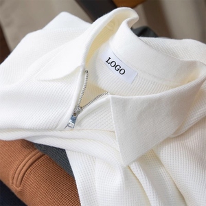 เสื้อสเวตเตอร์ไหมพรมแบบสวมคอซิป ¼  สำหรับทุกเพศ OEM – แขนยาว สกรีนโลโก้ได้ตามต้องการ สไตล์ลำลอง - Product Image 5