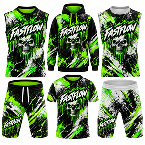Ensemble d'uniformes de football américain 7 contre 7 pour club, kit complet, impression par sublimation OEM, mélange polyester/coton, taille élastique, toutes saisons - Product Image 5