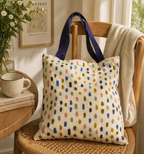 Bolsa de Lona Premium |   Bolsa de Compras Casual Texturizada con Asas Negras para el Hombro, para Viajes, Trabajo y Uso Diario - Product Image 4