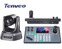 Cámara de Transmisión PTZ Tenveo NV20U-4K + KB200PRO 4K 20X con USB/HDMI/LAN + Pantalla LCD de 5 Pulgadas y Controlador de Teclado con Alimentación POE
