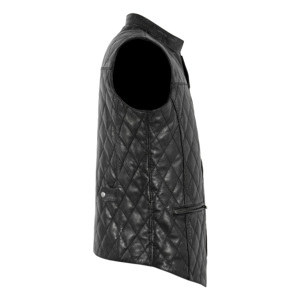 Chaleco Acolchado de Piel de Cordero Genuina para Hombre, Chaleco de Cuero Personalizado para Motociclistas, Fabricante Mayorista OEM/ODM - Product Image 2