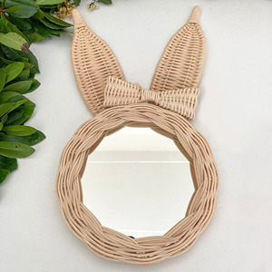 Customize logo & design rattan <b>mirror</b> high quality hand-made kids koala wall mounted <b>mirrors</b> - Product Image 6
