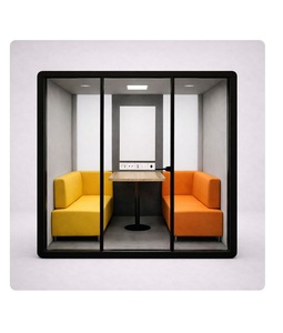 Meilleures ventes : Salle de réunion d'entreprise 4 places avec design en verre, espace de bureau privé pour la collaboration d'équipe, à vendre - Product Image 3