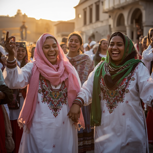 Tenue traditionnelle érythréenne avec foulards, ensemble de vêtements culturels pour femmes avec personnalisation OEM ODM - Product Image 2