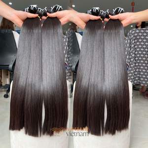 Fast Shipping 100% Natural Black Color Full Length Machine Weft Bundles Remy <b>Extensions</b> <b>Real</b> Vietnamese Raw <b>Human</b> High Quality - Product Image 3
