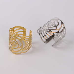 Rose Flower Napkin Ring Holder Decorative Metal Napkin Buckle for <b>Dining</b> <b>Table</b> Wedding Hotel Banquet Bulk Supply - Product Image 4