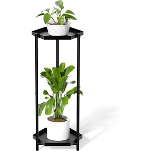 Black MDF Geometric <b>Plant</b> Stand Wholesale | Modern Angular Design | Bulk Orders - Product Image 2