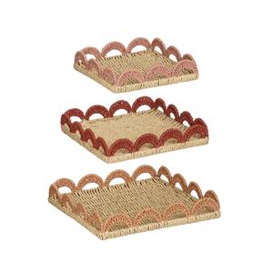 Plateau en corde de papier essentiel pour la maison avec bord festonné, plateaux de service tissés multifonctionnels pour ustensiles de cuisine, fabriqué au Vietnam - Product Image 5