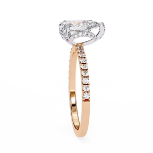 Bague de fiançailles solitaire en diamant de laboratoire taille poire Good Century, pavée, en or 18 carats, bijoux fins de mariée, cadeau de luxe spécial - Product Image 2
