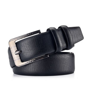 Ceinture à cliquet personnalisable avec logo, sans trous, boucle à ardillon, en cuir de vachette véritable, écologique, style vintage pour homme - Product Image 6
