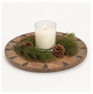 Assiette de présentation en bois d'acacia de luxe, faite à la main, écologique, avec motif d'arbre gravé au laser personnalisé, vente en gros - Product Image 2