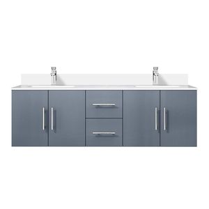 Dark Grey 60 In. W X 22 In. D Double Bath <b>Vanity</b> with White Quartz Top Faucet Set <b>Bathroom</b> <b>Vanities</b> - Product Image 1