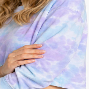 Sudadera Corta Premium Tie Dye para Mujer, Manga Larga, Corte Holgado, Tela de Felpa Suave, Estilo Vintage, Ecológica, Casual, Streetwear, Invierno - Product Image 4