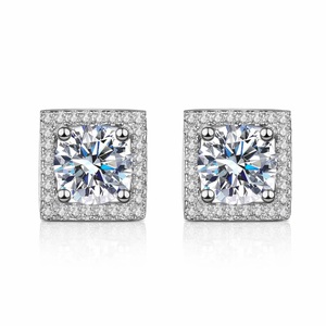 Pendientes de Moissanita con Certificado IGI, Último Modelo, 6mm, 1 Quilate, Plata de Ley 925, Chapados en Oro Rosa, Estilo Hip Hop, para Hombre y Mujer - Product Image 6