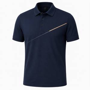 Polo pour homme urbain, style minimaliste, logo personnalisé, manches courtes, polo en piqué, couleur unie, décontracté, tricoté, coupe classique - Product Image 2