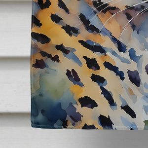 Pancarta decorativa de leopardo grande para patio, Bandera de Casa de poliéster Multicolor con poste de manga para porche y arte colgante de pared - Product Image 4