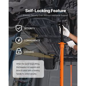 Supporto Sottoscocca con Maniglia Girevole da 3/4 Tonnellate, Sollevamento 75,4 Pollici, Cricchi per Auto con Cuscinetti da 38,4 Pollici - Product Image 1