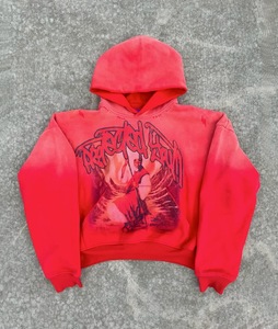 Sweat à capuche personnalisé imprimé DTG délavé à l'acide, molleton épais 500 GSM, coupe oversize, streetwear, logo personnalisé, OEM ODM, vente en gros en vrac - Product Image 1
