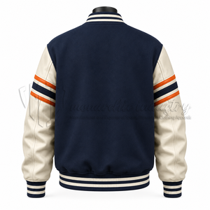Chaqueta Varsity de Lana al por Mayor con Mangas de Cuero PU, Chaqueta Letterman Personalizada - Product Image 2