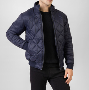 OEM Wholesale Men's Plus Size Winter Puffer Jacket 3D Puff Print Customizable Logo 100% Zipper Closure Breathable Windproof - Product Image 6