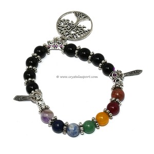 Wholesale Natural Agate Double Wrap Gemstone <b>Bracelet</b> for Women Men Handmade Elastic Beaded Religious Style Silver Engagement - Product Image 5